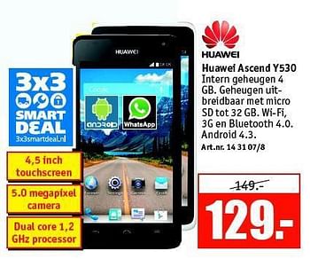 Aanbiedingen Huawei ascend y530 - Huawei - Geldig van 11/08/2014 tot 24/08/2014 bij Kijkshop