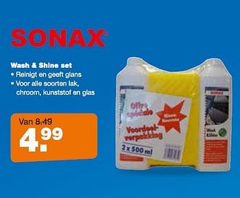 Aanbiedingen Wash + shine set - Sonax - Geldig van 11/08/2014 tot 07/09/2014 bij Halfords