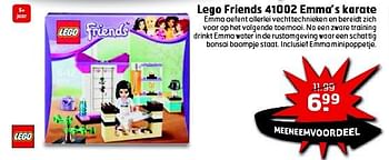 Aanbiedingen Lego friends 41002 emma`s karate - Lego - Geldig van 12/08/2014 tot 17/08/2014 bij Trekpleister