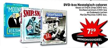 Aanbiedingen Dvd-box nostalgisch cabaret - Huismerk - Trekpleister - Geldig van 12/08/2014 tot 17/08/2014 bij Trekpleister