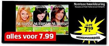 Aanbiedingen Nutrisse haarkleuring - Garnier - Geldig van 12/08/2014 tot 17/08/2014 bij Trekpleister