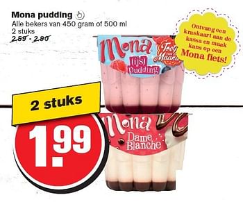 Aanbiedingen Mona pudding - Mona - Geldig van 13/08/2014 tot 19/08/2014 bij Hoogvliet