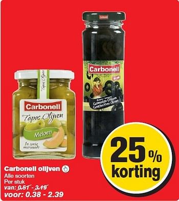 Aanbiedingen Carbonell olijven - Carbonell - Geldig van 13/08/2014 tot 19/08/2014 bij Hoogvliet