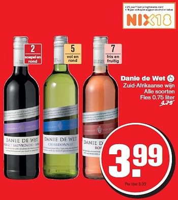 Aanbiedingen Danie de wet - Witte wijnen - Geldig van 13/08/2014 tot 19/08/2014 bij Hoogvliet