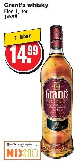 Aanbiedingen Grant`s whisky - Grant's - Geldig van 13/08/2014 tot 19/08/2014 bij Hoogvliet
