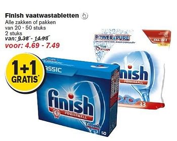Aanbiedingen Finish vaatwastabletten - Finish - Geldig van 13/08/2014 tot 19/08/2014 bij Hoogvliet