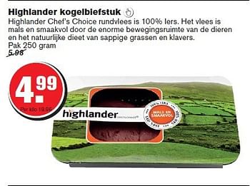 Aanbiedingen Highlander kogelbiefstuk - Highlander - Geldig van 13/08/2014 tot 19/08/2014 bij Hoogvliet