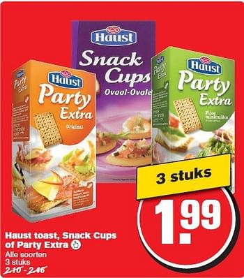 Aanbiedingen Haust toast, snack cups of party extra - Haust - Geldig van 13/08/2014 tot 19/08/2014 bij Hoogvliet