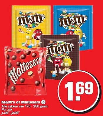 Aanbiedingen M+m`s of maltesers - M&amp;M', s - Geldig van 13/08/2014 tot 19/08/2014 bij Hoogvliet