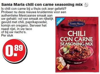Aanbiedingen Santa maria chili con carne seasoning mix - Rode wijnen - Geldig van 13/08/2014 tot 19/08/2014 bij Hoogvliet