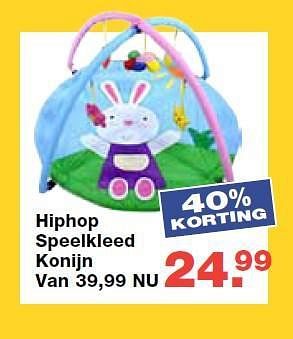 Aanbiedingen Hiphop speelkleed konijn - Huismerk - Baby &amp; Tiener Megastore - Geldig van 13/08/2014 tot 10/09/2014 bij Baby & Tiener Megastore