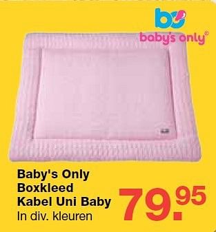 Aanbiedingen Baby`s only boxkleed kabel uni baby - Baby's Only - Geldig van 13/08/2014 tot 10/09/2014 bij Baby & Tiener Megastore