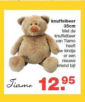 Aanbiedingen Knuffelbeer - Tiamo - Geldig van 13/08/2014 tot 10/09/2014 bij Baby & Tiener Megastore