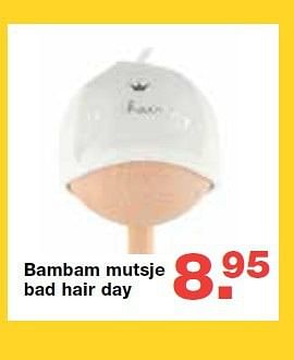 Aanbiedingen Bambam mutsje bad hair day - Bambam - Geldig van 13/08/2014 tot 10/09/2014 bij Baby & Tiener Megastore