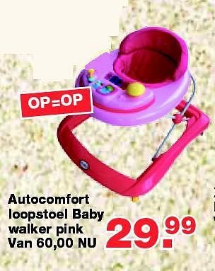 Aanbiedingen Autocomfort loopstoel baby walker pink van 60,00 nu - Auto Comfort - Geldig van 13/08/2014 tot 10/09/2014 bij Baby & Tiener Megastore
