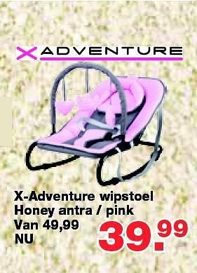 Aanbiedingen X-adventure wipstoel honey antra - pink - Xadventure - Geldig van 13/08/2014 tot 10/09/2014 bij Baby & Tiener Megastore