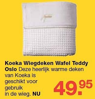 Aanbiedingen Koeka wiegdeken wafel teddy oslo - Koeka - Geldig van 13/08/2014 tot 10/09/2014 bij Baby & Tiener Megastore