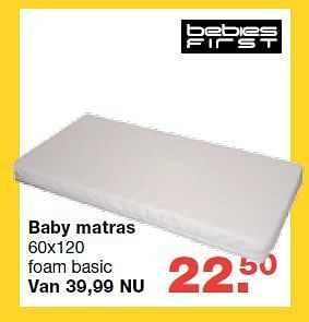 Aanbiedingen Baby matras - bebiesfirst - Geldig van 13/08/2014 tot 10/09/2014 bij Baby & Tiener Megastore