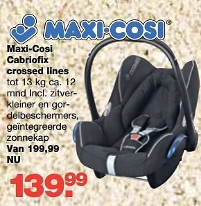 Aanbiedingen Maxi-cosi cabriofix crossed lines - Maxi-cosi - Geldig van 13/08/2014 tot 10/09/2014 bij Baby & Tiener Megastore