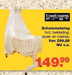 Aanbiedingen Schommelwieg - bebiesfirst - Geldig van 13/08/2014 tot 10/09/2014 bij Baby & Tiener Megastore