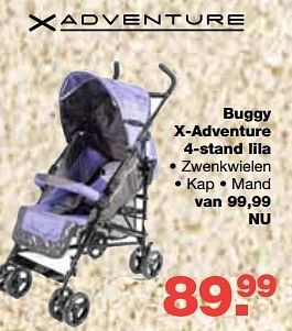 Aanbiedingen Buggy x-adventure 4-stand lila - Xadventure - Geldig van 13/08/2014 tot 10/09/2014 bij Baby & Tiener Megastore