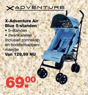 Aanbiedingen X-adventure air blue 5-standen - Xadventure - Geldig van 13/08/2014 tot 10/09/2014 bij Baby & Tiener Megastore