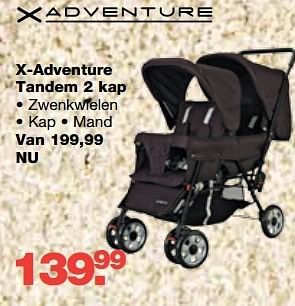 Aanbiedingen X-adventure tandem 2 kap - Xadventure - Geldig van 13/08/2014 tot 10/09/2014 bij Baby & Tiener Megastore