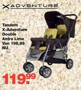 Aanbiedingen Tandem x-adventure double antra lime - Xadventure - Geldig van 13/08/2014 tot 10/09/2014 bij Baby & Tiener Megastore