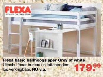 Aanbiedingen Flexa basic halfhoogslaper grey of white - Flexa - Geldig van 13/08/2014 tot 10/09/2014 bij Baby & Tiener Megastore