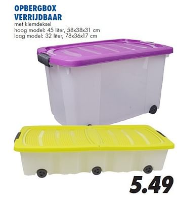 Aanbiedingen Opbergbox verrijdbaar - Huismerk - Action - Geldig van 13/08/2014 tot 14/09/2014 bij Action