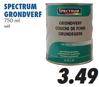 Aanbiedingen Spectrum grondverf - SPECTRUM - Geldig van 13/08/2014 tot 14/09/2014 bij Action