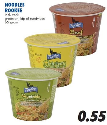 Aanbiedingen Noodles rookee - Rookee - Geldig van 13/08/2014 tot 14/09/2014 bij Action