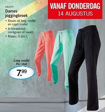 Aanbiedingen Dames joggingbroek - Crivit - Geldig van 14/08/2014 tot 17/08/2014 bij Lidl