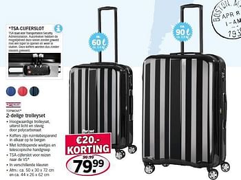 Aanbiedingen 2-delige trolleyset - TopMove - Geldig van 14/08/2014 tot 17/08/2014 bij Lidl