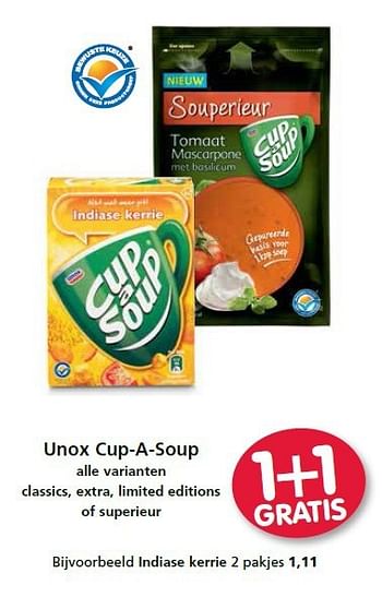 Aanbiedingen Unox cup-a-soup - Unox - Geldig van 14/08/2014 tot 20/08/2014 bij Attent