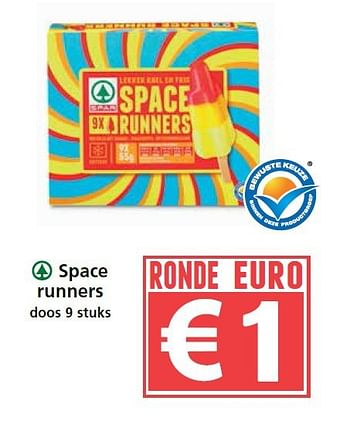 Aanbiedingen Space runners - Spar - Geldig van 14/08/2014 tot 20/08/2014 bij Attent