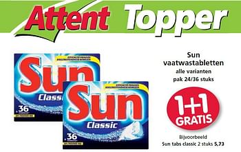 Aanbiedingen Sun vaatwastabletten - Sun - Geldig van 14/08/2014 tot 20/08/2014 bij Attent