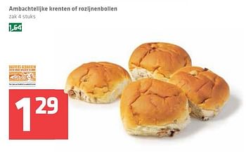 Aanbiedingen Ambachtelijke krenten of rozijnenbollen - Huismerk - Spar  - Geldig van 14/08/2014 tot 20/08/2014 bij Spar