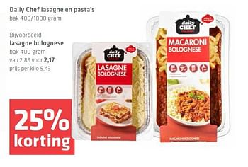 Aanbiedingen Daily chef lasagne en pasta`s - Daily chef - Geldig van 14/08/2014 tot 20/08/2014 bij Spar