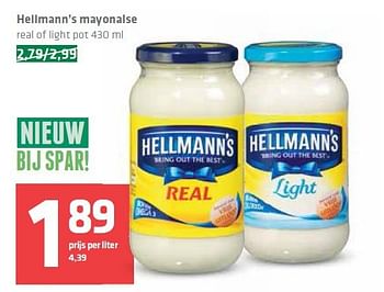 Aanbiedingen Hellmann`s mayonaise - Hellman's - Geldig van 14/08/2014 tot 20/08/2014 bij Spar