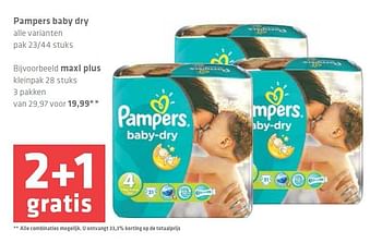 Aanbiedingen Pampers baby dry - Pampers - Geldig van 14/08/2014 tot 20/08/2014 bij Spar