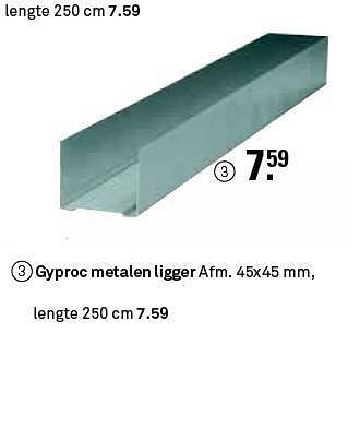 Aanbiedingen Gyproc metalen ligger afm - Gyproc - Geldig van 16/08/2014 tot 23/08/2014 bij Karwei