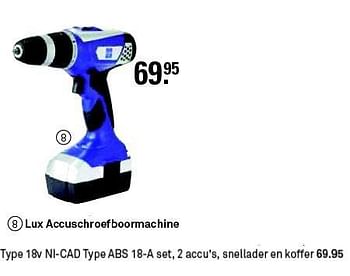 Aanbiedingen Lux accuschroefboormachine - Huismerk Karwei - Geldig van 16/08/2014 tot 23/08/2014 bij Karwei