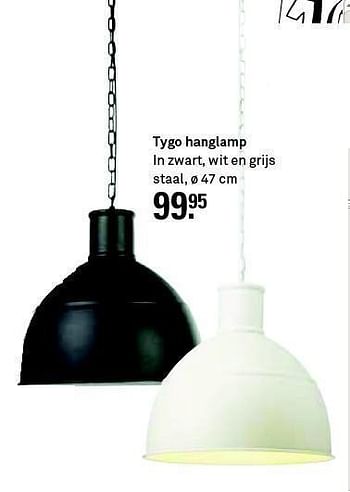 Aanbiedingen Tygo hanglamp in zwart, wit en grijs staal - Huismerk Karwei - Geldig van 16/08/2014 tot 23/08/2014 bij Karwei
