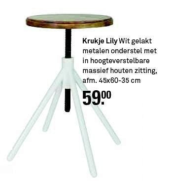 Aanbiedingen Krukje lily wit gelakt - Huismerk Karwei - Geldig van 16/08/2014 tot 23/08/2014 bij Karwei
