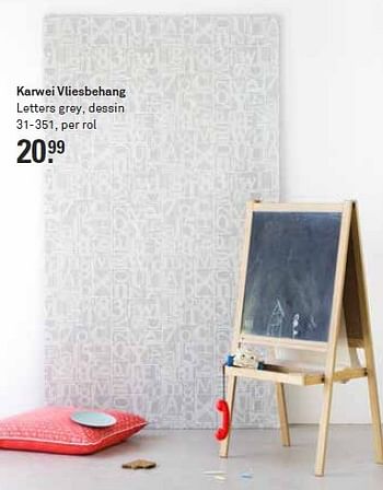 Aanbiedingen Karwei vliesbehang letters grey, dessin 31­3-51 - Huismerk Karwei - Geldig van 16/08/2014 tot 23/08/2014 bij Karwei