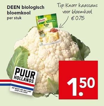 Aanbiedingen Deen biologisch bloemkool - Huismerk deen supermarkt - Geldig van 17/08/2014 tot 23/08/2014 bij Deen Supermarkten