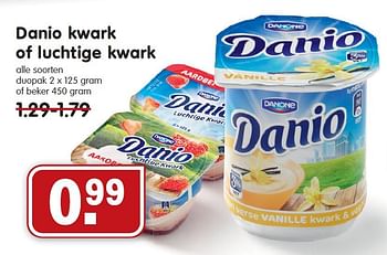 Aanbiedingen Danio kwark of luchtige kwark - Danio - Geldig van 17/08/2014 tot 23/08/2014 bij Em-té