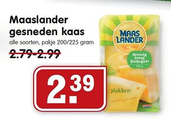 Aanbiedingen Maaslander gesneden kaas - Maaslander - Geldig van 17/08/2014 tot 23/08/2014 bij Em-té