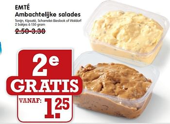 Aanbiedingen Emté ambachtelijke salades - Huismerk - Em-té - Geldig van 17/08/2014 tot 23/08/2014 bij Em-té